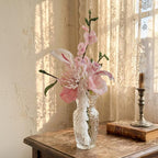 Bouquet de mariée en perles de rocaille lys rose