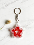 Porte-clés étoile en perles de cristal 3D, pendentif pour sac, accessoire coloré