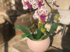 Orchidée topiaire artificielle perlée en pot