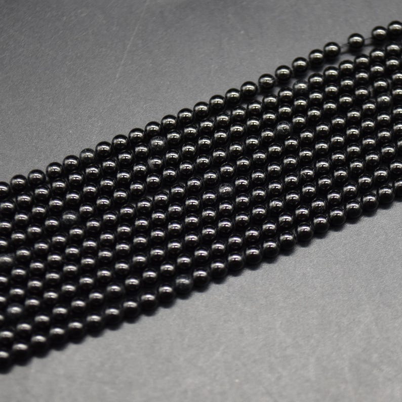 Perles rondes en pierres précieuses naturelles 3 mm, 15 pouces, pour fabrication de bijoux
