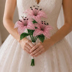Tige de lys perlée à la main, bouquet scintillant, souvenir de mariage, cadeau pour la mariée