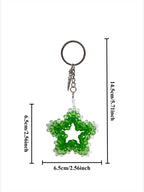Porte-clés étoile en perles de cristal 3D, pendentif pour sac, accessoire coloré