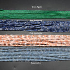 Perles rondes en pierres précieuses naturelles 3 mm, 15 pouces, pour fabrication de bijoux