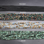 Perles rondes en pierres précieuses naturelles 3 mm, 15 pouces, pour fabrication de bijoux