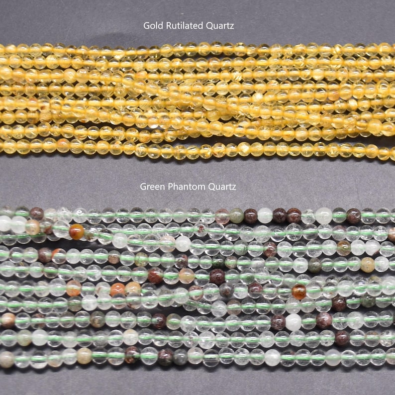 Perles rondes en pierres précieuses naturelles 3 mm, 15 pouces, pour fabrication de bijoux