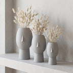 Vase visage décoratif 5 tailles | Vase sculptural imprimé 3D pour fleurs séchées