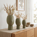 Vase visage décoratif 5 tailles | Vase sculptural imprimé 3D pour fleurs séchées
