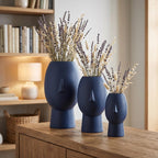Vase visage décoratif 5 tailles | Vase sculptural imprimé 3D pour fleurs séchées