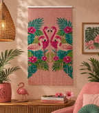Rideau de perles acrylique flamant rose 90 cm - Séparateur de pièce porte