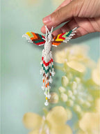 Ornement de colibri en perles de rocaille en verre tchèque, attrape-soleil
