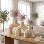 Vase arqué BRIDGE design moderne 5 tailles, fini mat, impression 3D, pour fleurs séchées et herbes de la pampa