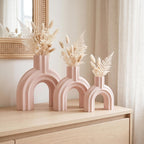 Vase arqué BRIDGE design moderne 5 tailles, fini mat, impression 3D, pour fleurs séchées et herbes de la pampa