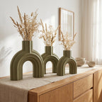 Vase arqué BRIDGE design moderne 5 tailles, fini mat, impression 3D, pour fleurs séchées et herbes de la pampa