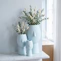 Vase visage décoratif 5 tailles | Vase sculptural imprimé 3D pour fleurs séchées