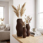 Vase Vague Moderne Texturé Ondulé pour Fleurs Séchées, Fait Main par Impression 3D, 5 Tailles