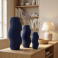 Vase Vague Moderne Texturé Ondulé pour Fleurs Séchées, Fait Main par Impression 3D, 5 Tailles
