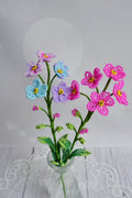 Branche de myosotis en perles françaises, décoration florale 35 cm