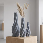 Vase torsadé en spirale imprimé en 3D, décoratif pour fleurs séchées, style japonais bohème, mat, 11-25 cm