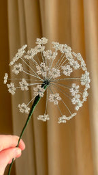 Bouquet de 10 fleurs perlées blanches, décoration intérieure française