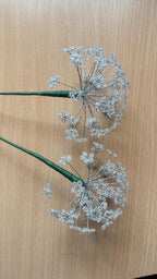 Bouquet de 10 fleurs perlées blanches, décoration intérieure française