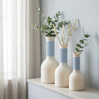 Vase carafe bicolore imprimé 3D, col côtelé, fini mat velouté, imperméable avec insert PETG, style bohème japonais, 24,5 cm