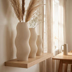 Vase Vague Moderne Texturé Ondulé pour Fleurs Séchées, Fait Main par Impression 3D, 5 Tailles