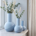 Vase Tama lisse | Vase rond à col haut | Impression 3D | Bande rainurée en spirale