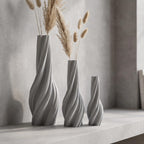 Vase torsadé en spirale imprimé en 3D, décoratif pour fleurs séchées, style japonais bohème, mat, 11-25 cm