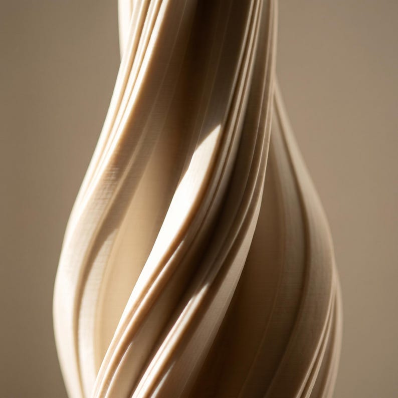 Vase torsadé en spirale imprimé en 3D, décoratif pour fleurs séchées, style japonais bohème, mat, 11-25 cm