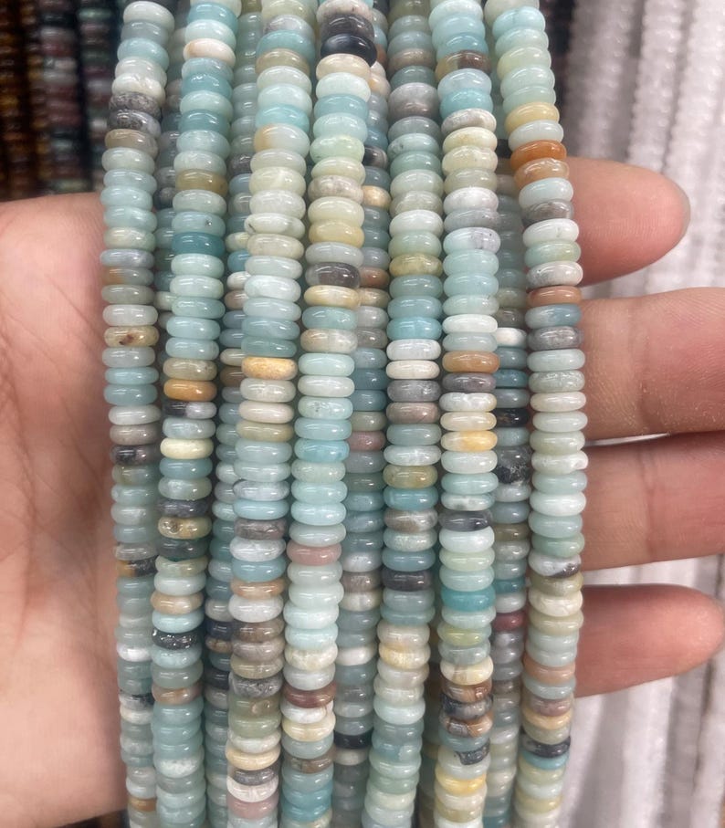 Perles rondes de 6 mm (2 x 6 mm) - perles plates en vrac, idéales pour la création de bijoux - 1 rang