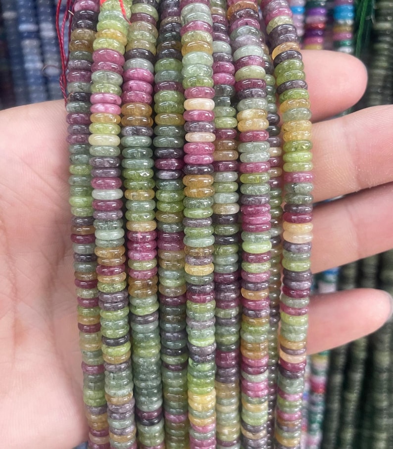 Perles rondes de 6 mm (2 x 6 mm) - perles plates en vrac, idéales pour la création de bijoux - 1 rang