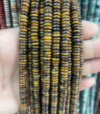 Perles rondes de 6 mm (2 x 6 mm) - perles plates en vrac, idéales pour la création de bijoux - 1 rang