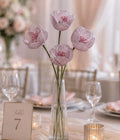 Tulipe perlée, tige fleur ornée de perles, décoration table mariage