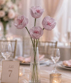 Tulipe perlée, tige fleur ornée de perles, décoration table mariage