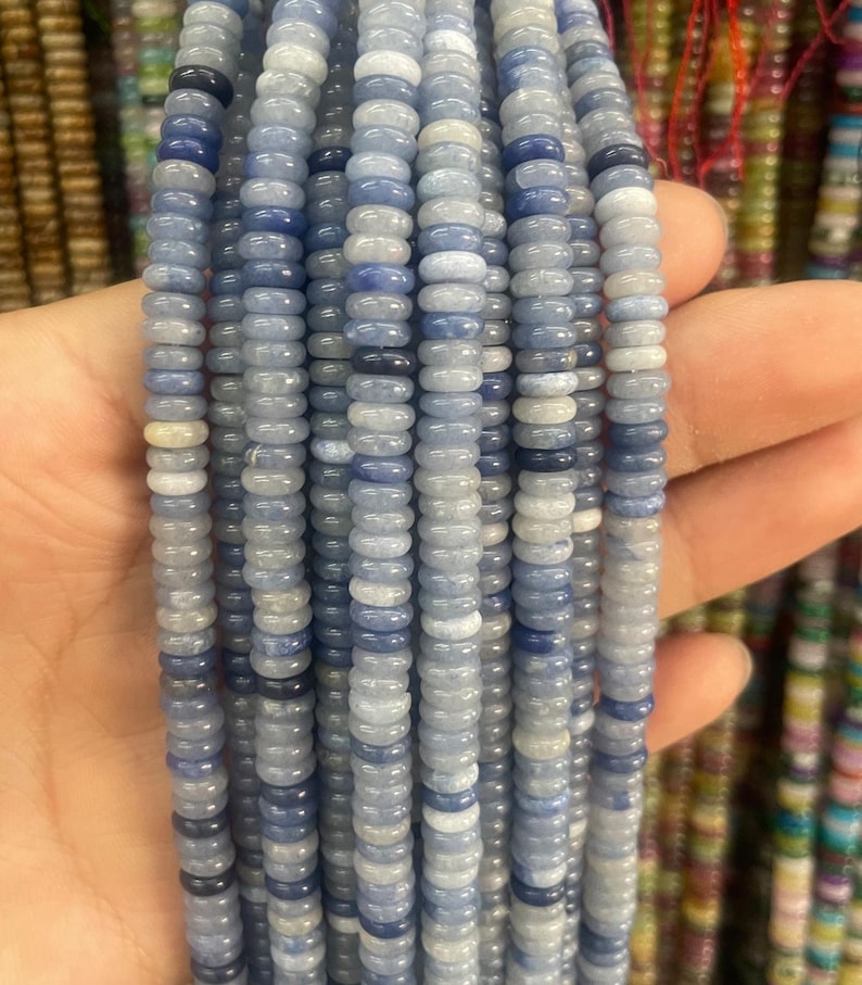 Perles rondes de 6 mm (2 x 6 mm) - perles plates en vrac, idéales pour la création de bijoux - 1 rang