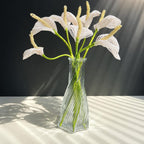 Bouquet de callas perlées blanc nacré et or, décoration intérieure, 30-40 cm