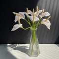 Bouquet de callas perlées blanc nacré et or, décoration intérieure, 30-40 cm