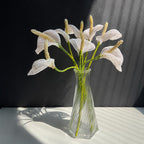 Bouquet de callas perlées blanc nacré et or, décoration intérieure, 30-40 cm