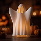 Lanterne fantôme décorative imprimée en 3D Halloween, bougie LED, blanc mat, 11-25 cm