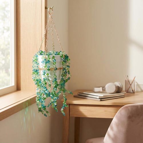 Attrape-soleil suspendu en perles de cristal, décoration de fenêtre bohème 30,5 cm