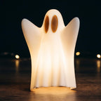 Lanterne fantôme décorative imprimée en 3D Halloween, bougie LED, blanc mat, 11-25 cm