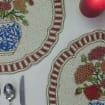 Set de table en perles de verre fait main, 14 pouces, rouge et blanc