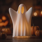 Lanterne fantôme décorative imprimée en 3D Halloween, bougie LED, blanc mat, 11-25 cm