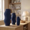 Vase Vague Moderne Texturé Ondulé pour Fleurs Séchées, Fait Main par Impression 3D, 5 Tailles