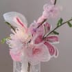 Bouquet de mariée en perles de rocaille lys rose